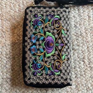 Embroidered Phone/Wallet Purse
